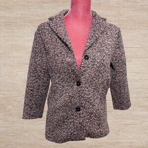 Mango Tweed Purple Button Up Coat Kids Girls Size 9 Winter Fall Outerwear Jacket